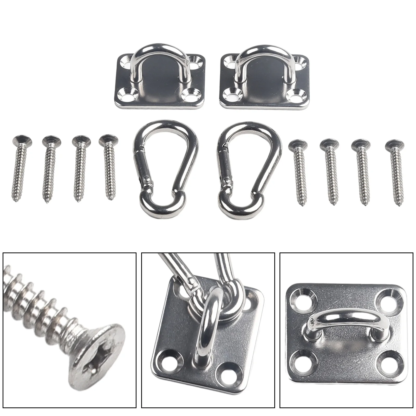 Hardware Hooks Stainless Steel Door And Gourd Buckles Heavy Duty Ceiling Hanging Hook Set Swing Chair Bracket Tool With Screws