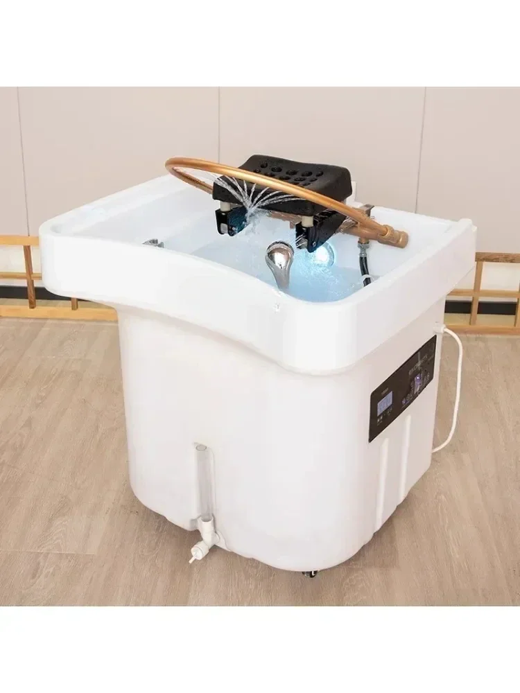 

Новая раковина для терапии головы, подвижное хранилище воды, нагрев, циркуляция воды, фумигация, бесплатное лечение воды, уход за волосами