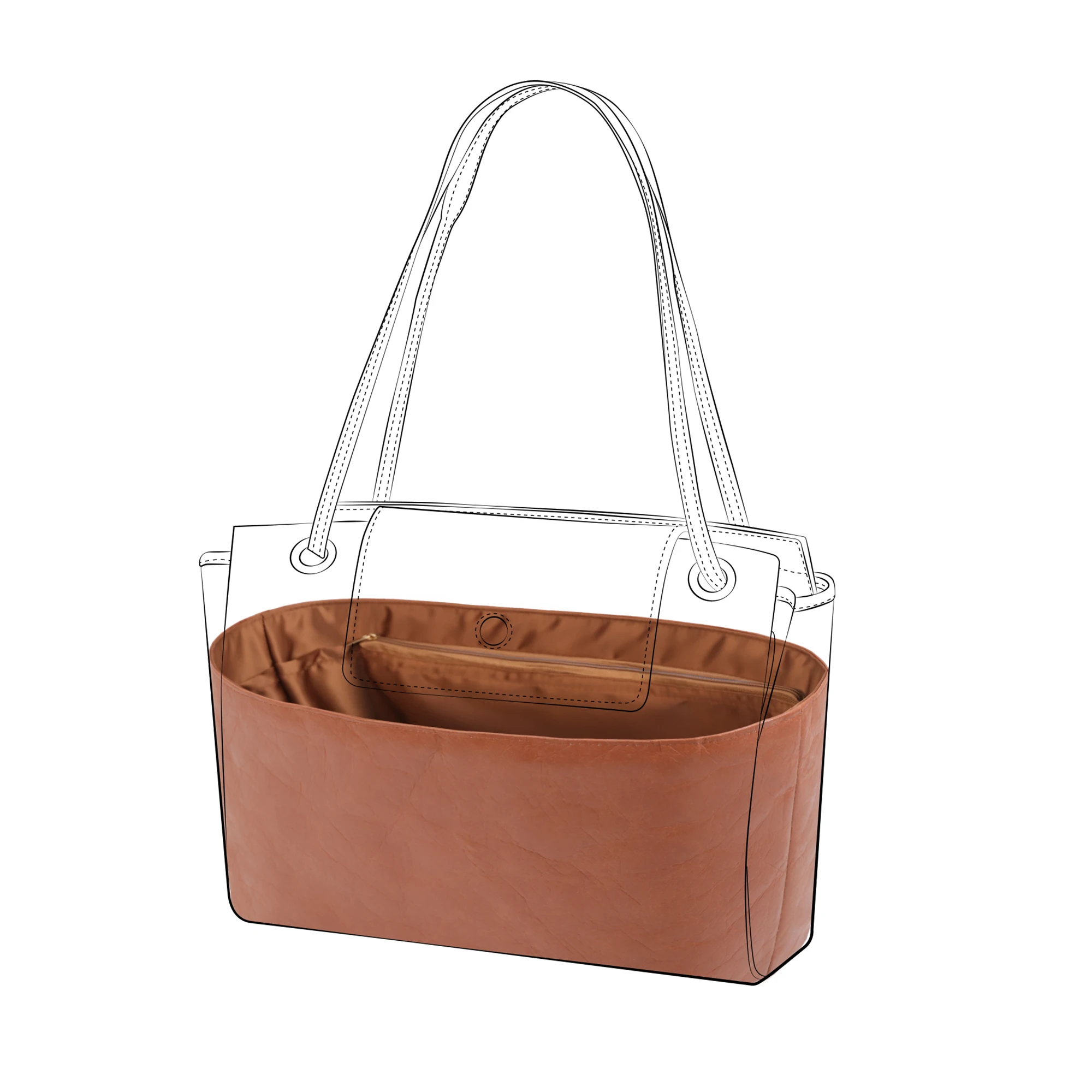 DGAZ Lightweight Purse Organizer Insert for GYARD-Rouette Bags,silk and DupontPaper handbag inner for Luxury Bag