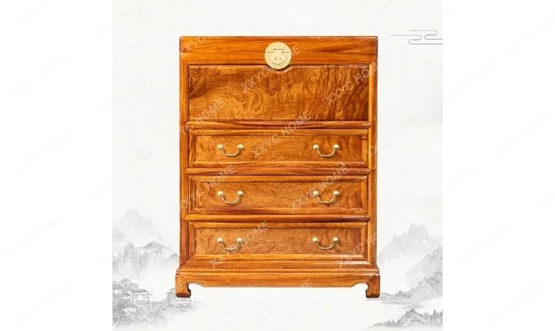 

Y Solid Wood One-piece Storage Cabinet Chinese Retro Drawer Organizer Cabinet