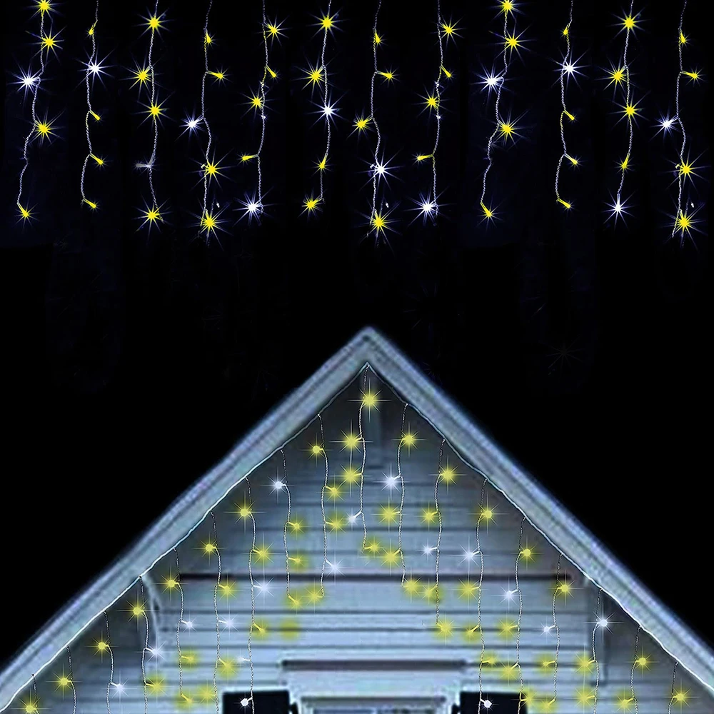 6-12M LED Icicle String Fairy Lights Outdoor Garland Light Use For Garden Party Christmas New Year Wedding Patio Home Decoration