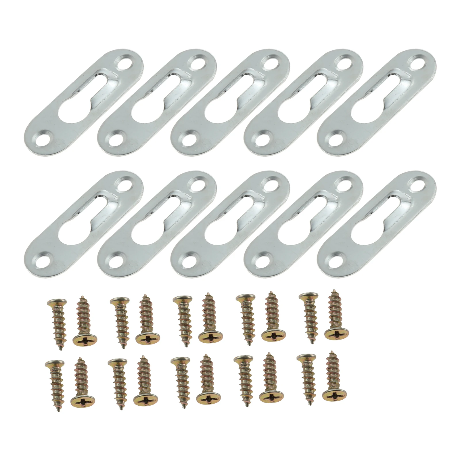 

10Pcs Silver Picture Hangers Hanging Pictures Photo Frame Hanger Art Work Oil Painting Signs Hook With Screws 45 x 16mm