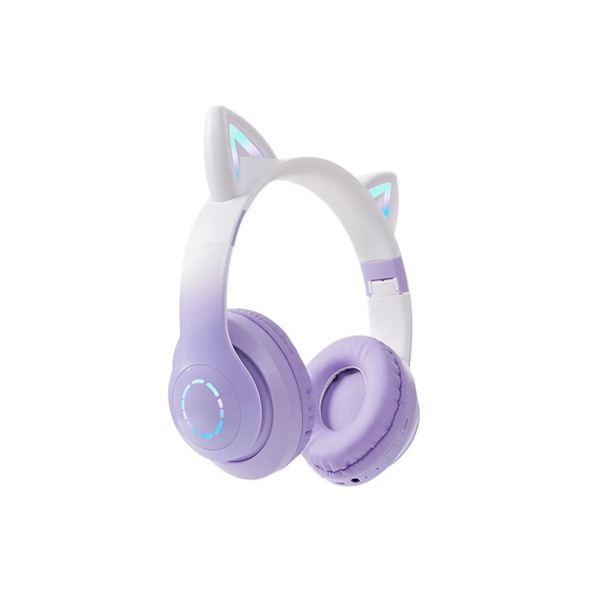 LED Flash Light Headphone Cute Cats Ears Wireless Earphone with Mic Kids Girls Stereo Music Headsets TWS Bluetooth 5.0 D