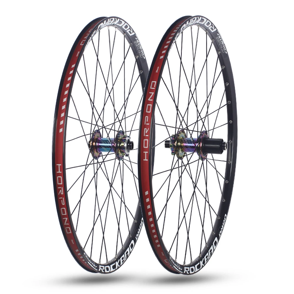 ROCKBAO Mountain bike wheelset 24/26/27.5/29 inches Disc Brake  Aluminum alloy 4Bearings 7-12speed Thru Axle MTB Bicycle Wheel