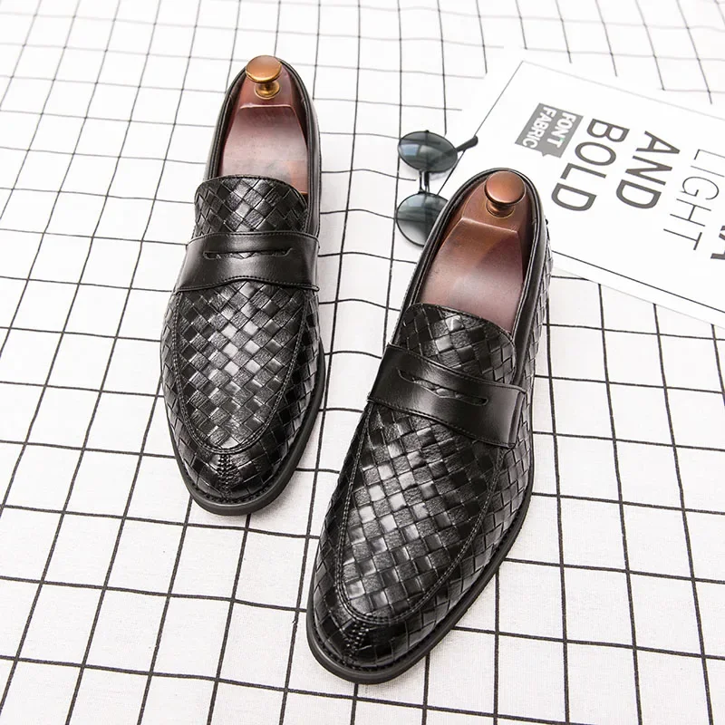 Men  New Lefu Leather Shoes Round Toe Plaid Breathable Classic Fashion Versatile PU Sizes 38-48 Male Boots