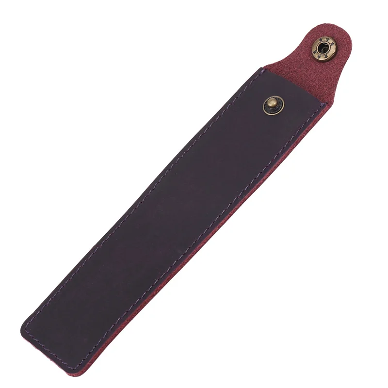 2X estuche para bolígrafo de cuero genuino, estuche para lápices individual con botón a presión para bolígrafo estilográfico Rollerball