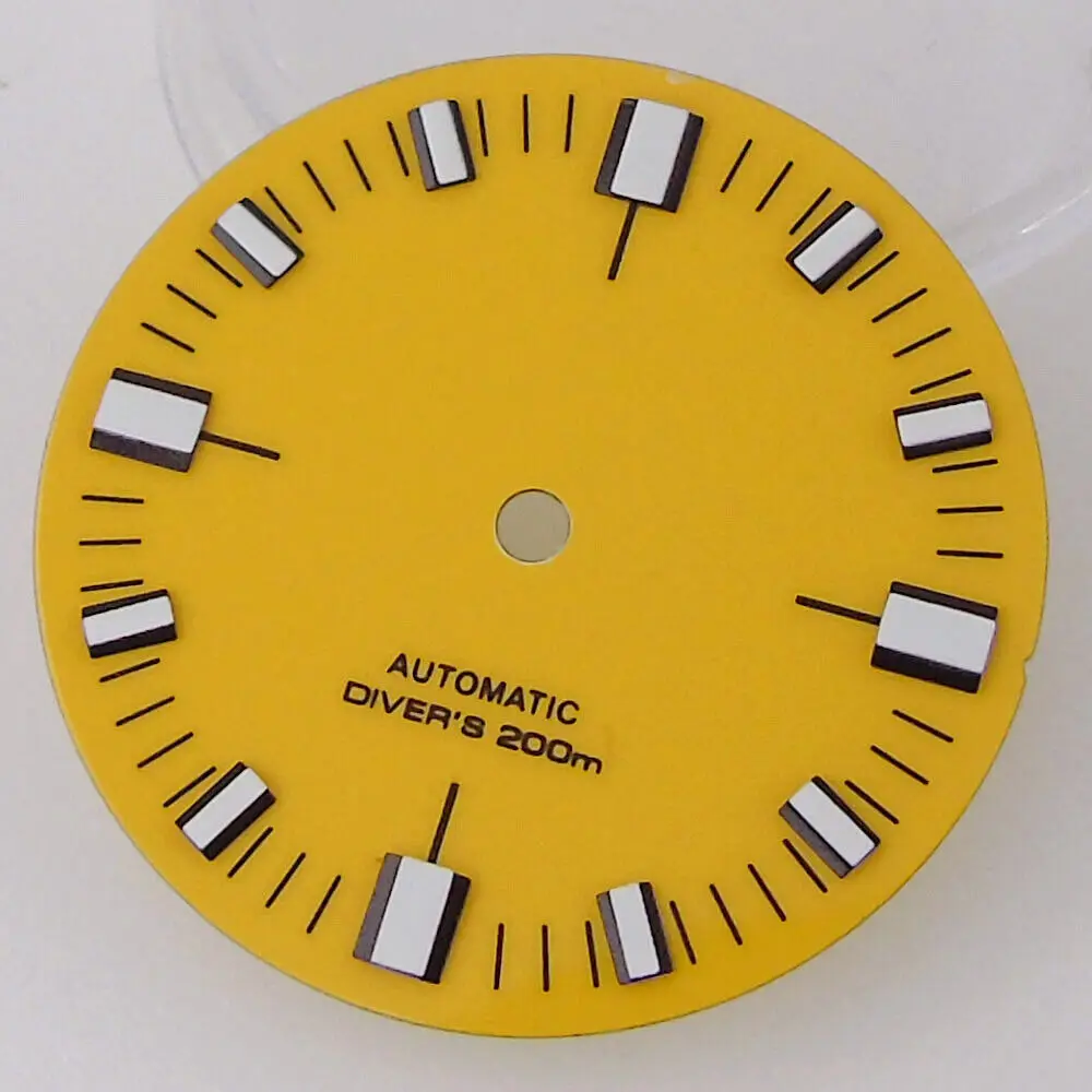 28.5mm Orange Yellow Black Shell  Watch Dial For Japan NH36A NH35A 2824 Movement