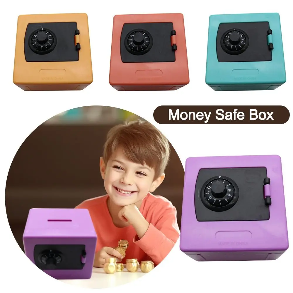 Mini Metal Money Safe Box Lockable Rotating Password Cash Box Coin Saving Box for Children's Christmas Gift