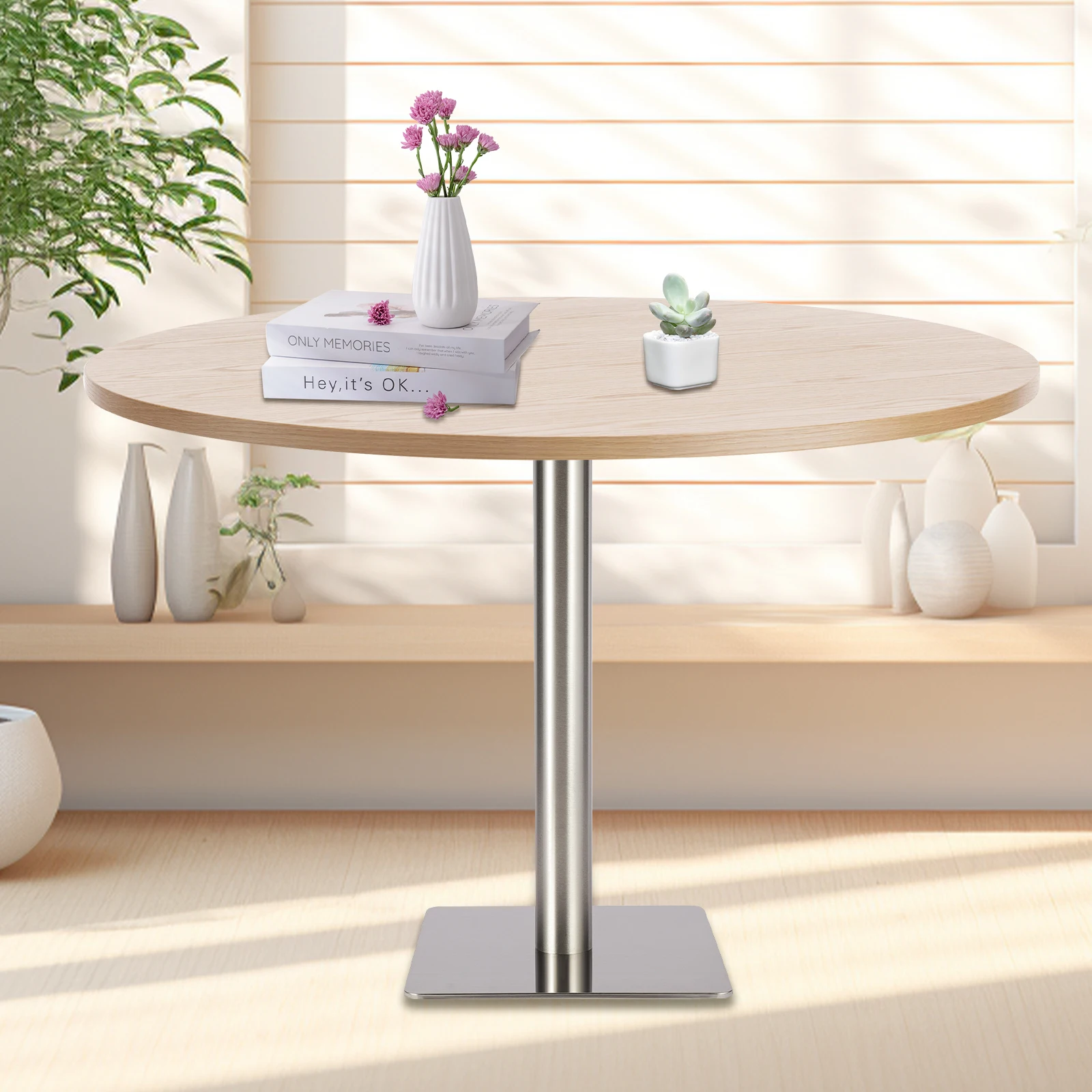 72cm Table Frame, Square Stainless Steel Table Base, Table Leg Base Frame for Bistro Table (without Plank)