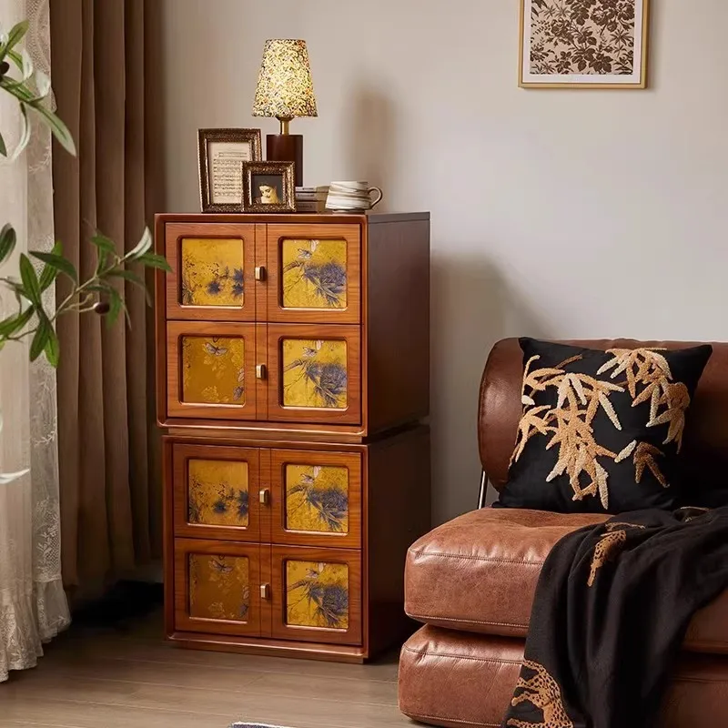 chest cabinet module combination cabinet, living room card door cabinet, new Chinese TV cabinet, bedside table combination