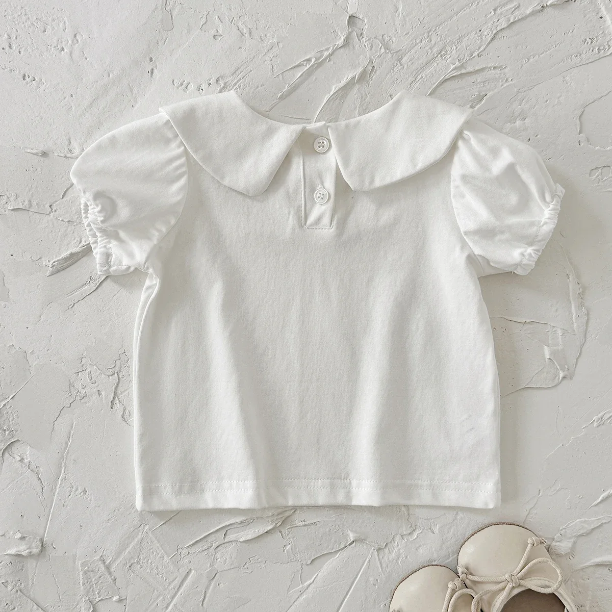 Summer New Baby Short Sleeve T Shirts Flower Embroidered Girls T Shirt Toddler Cute Tops Infant Cotton Tee Clothes 0-3Y