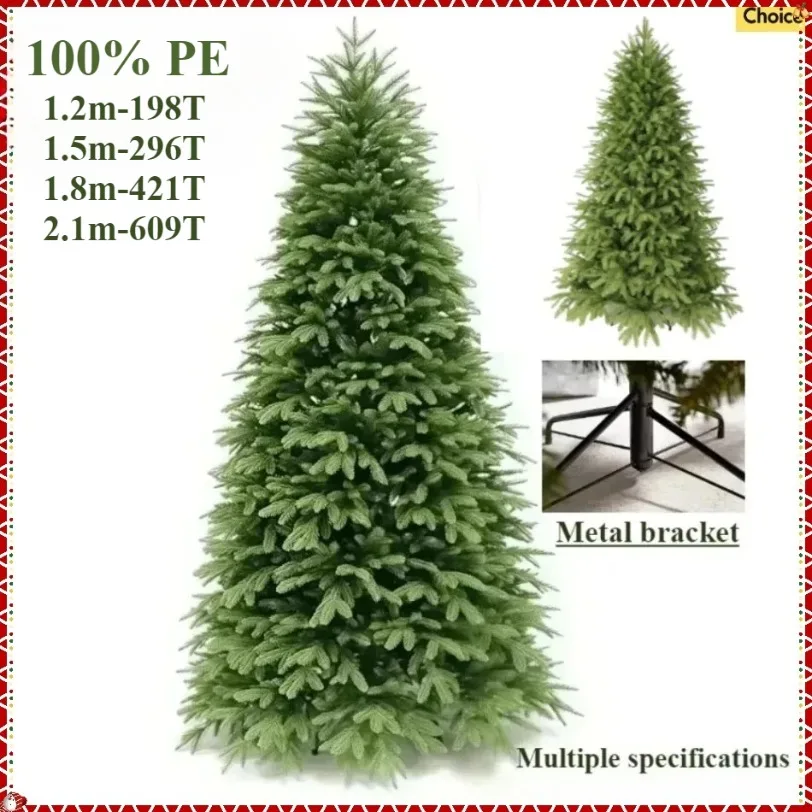 

Artificial Christmas Tree 100%PE Encryption High Grade Large Green Christmas Tree 120cm 210cm Family Party Christmas Decorations