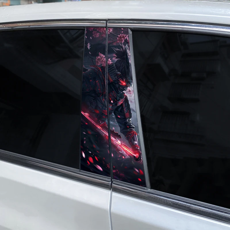 2pcs Knight Warrior Car Decal Car B Pillar Waterproof Decal Diy Car Door Pillar  Decal Modified Car Styling Vinyl Decal