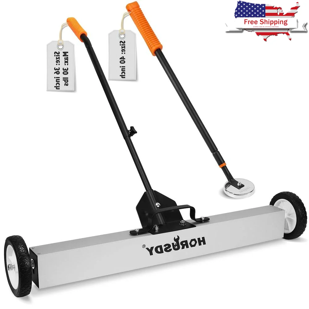 Telescoping Rolling Magnetic Sweeper 30lb Capacity Magnetic Pickup Tool