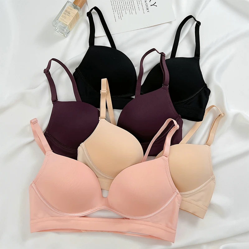 FINETOO Hollow Out Women Underwear BC Cup Bra Wireless Gathered Comfort V Brassiere Push Up Lingerie Bralette Seamleass Bras