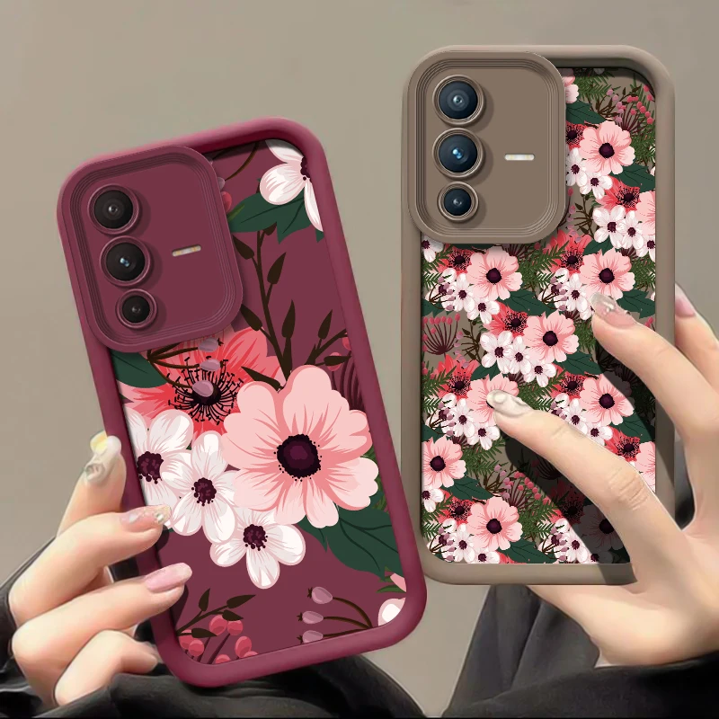 زهرة طباعة جراب هاتف ل Vivo V60 V50 V40 Pro V30 SE V30E V29E V29 V27E V27 V25 V23 V23E ماتي لينة سيليكون رشاقته غطاء #2