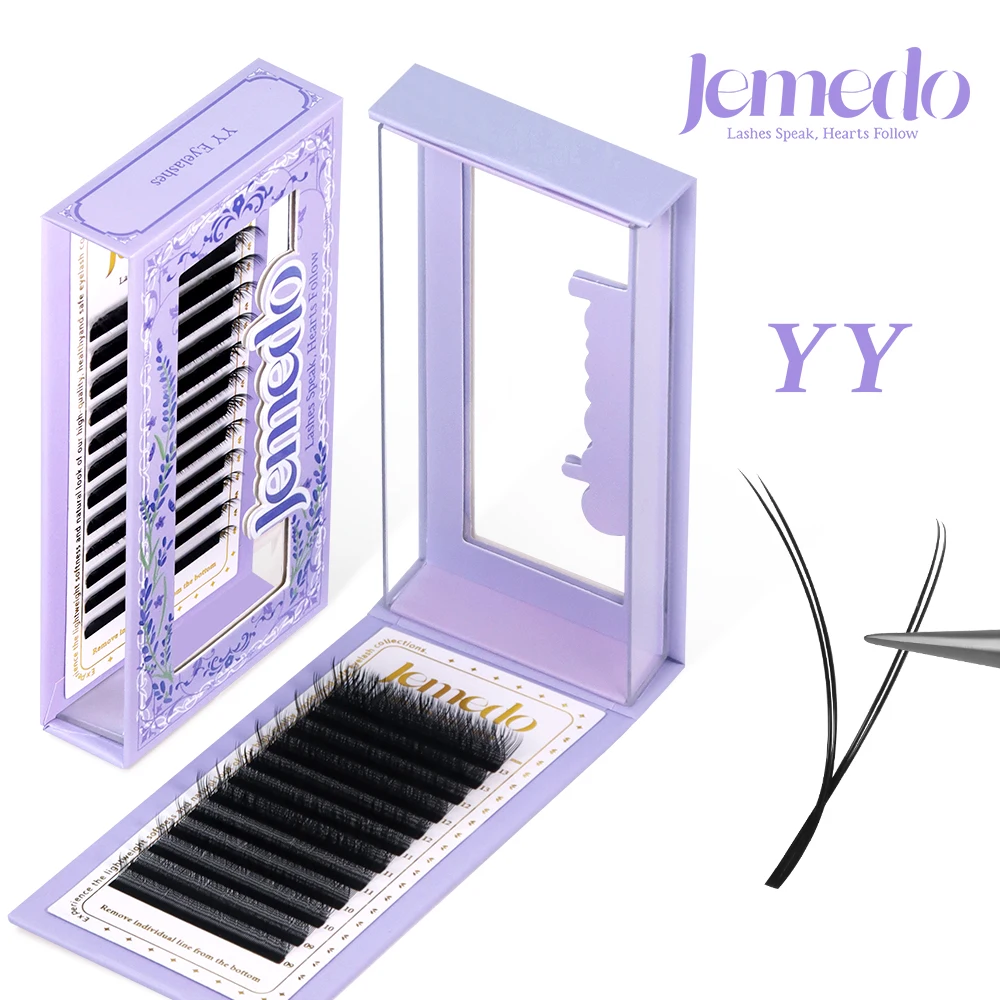 JEMEDO YY Shape Lash Extension C/D/M(LU) Premade Eyelash Extensions YY Faux Mink Lashes Natural Split Tips For Makeup Wholesale