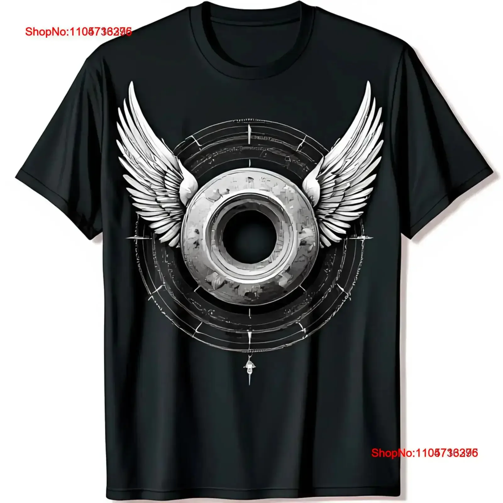 Futuristic Winged Tire Black T Shirt for Unique Style Comfort vintage Washed graphic streetwear Comfortable Slightly vintage