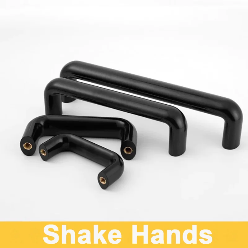 Bakelite Oval Pull Handle Black Red U-Type Grab Handle L 90-400mm Hole Spacing For CNC Machine Tool Equipment Cabinet Hardware