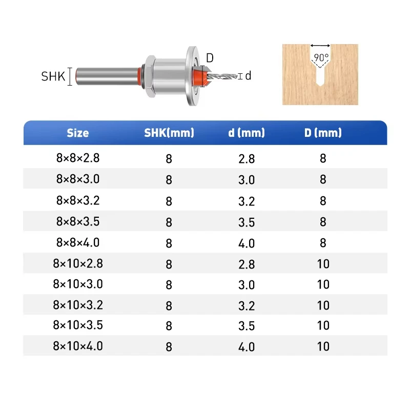 8/10mm Shank Drill Bit Adjustable Counter Sink Drill Bit for Wood Hand Tools Woodworking Adjustable Wood Drill Bit