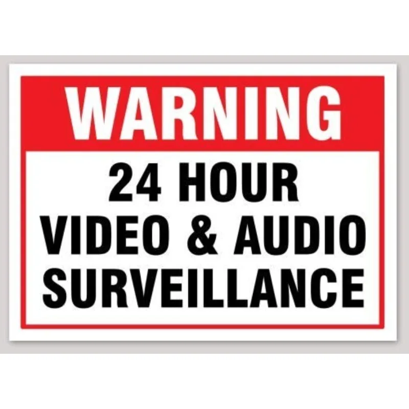 

4 Inch Warning 24 Hour Video & Audio Surveillance Vinyl Sticker