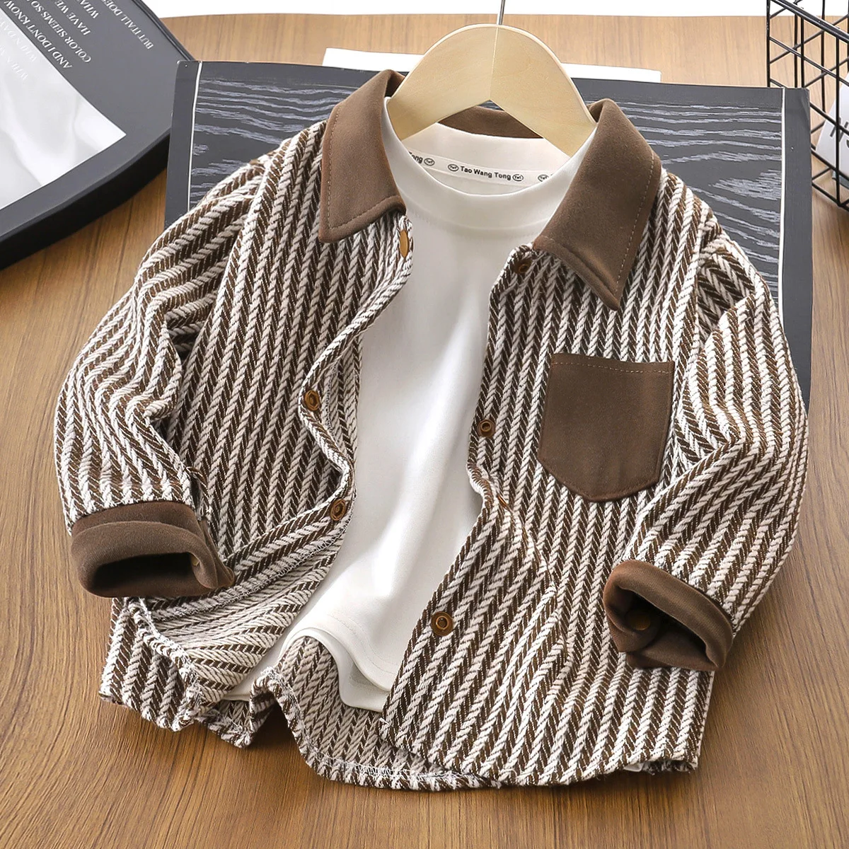 2026 Spring Autumn Kids Baby Boys Cotton Clothes Shirt Toddler Striped Coat Clothing Children Wears Children Blouse 1-10 Years
