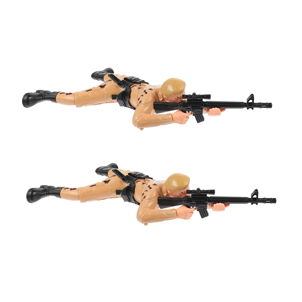 

2Pcs Electric Crawling Soldier Figures Durable Army Action Figures for Boys Interactive Learning Motor Skill Development Indoor