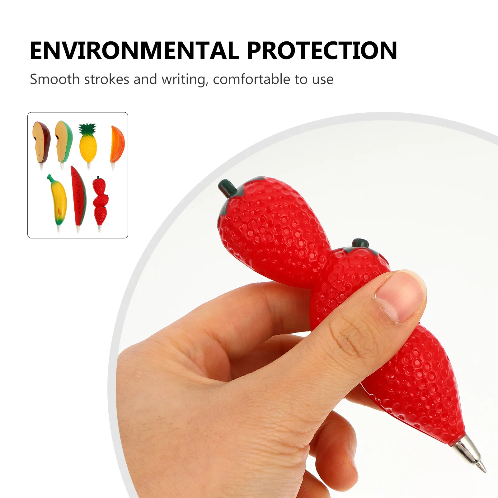 7Pcs Cartoon Fruit Shaped Gel Ink Pens Creative Eco Friendly Student Writing Roller Ballpoint Pen Smooth Ink Portable