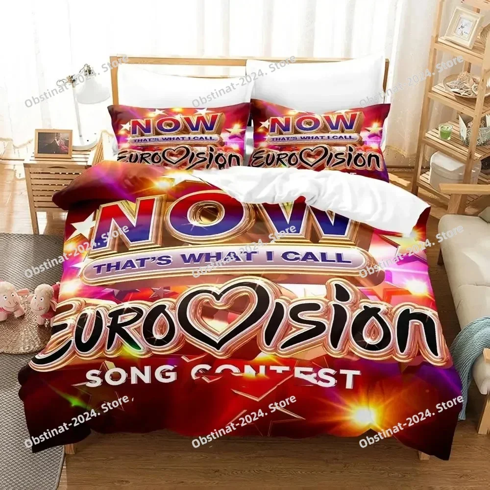 

3D Print Eurovision Song Contest Printed Bed Set Duvet Cover Pillowcase Bedding Set Bed Linen Sheet Quilt Cover Full Queen Size