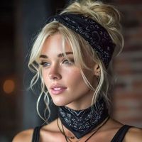 50CM Bohemian Print Bandanas Paisley Pattern Headbands Fashion Hip Hop Square Scarf Unisex Outdoor Riding Headband Handkerchief