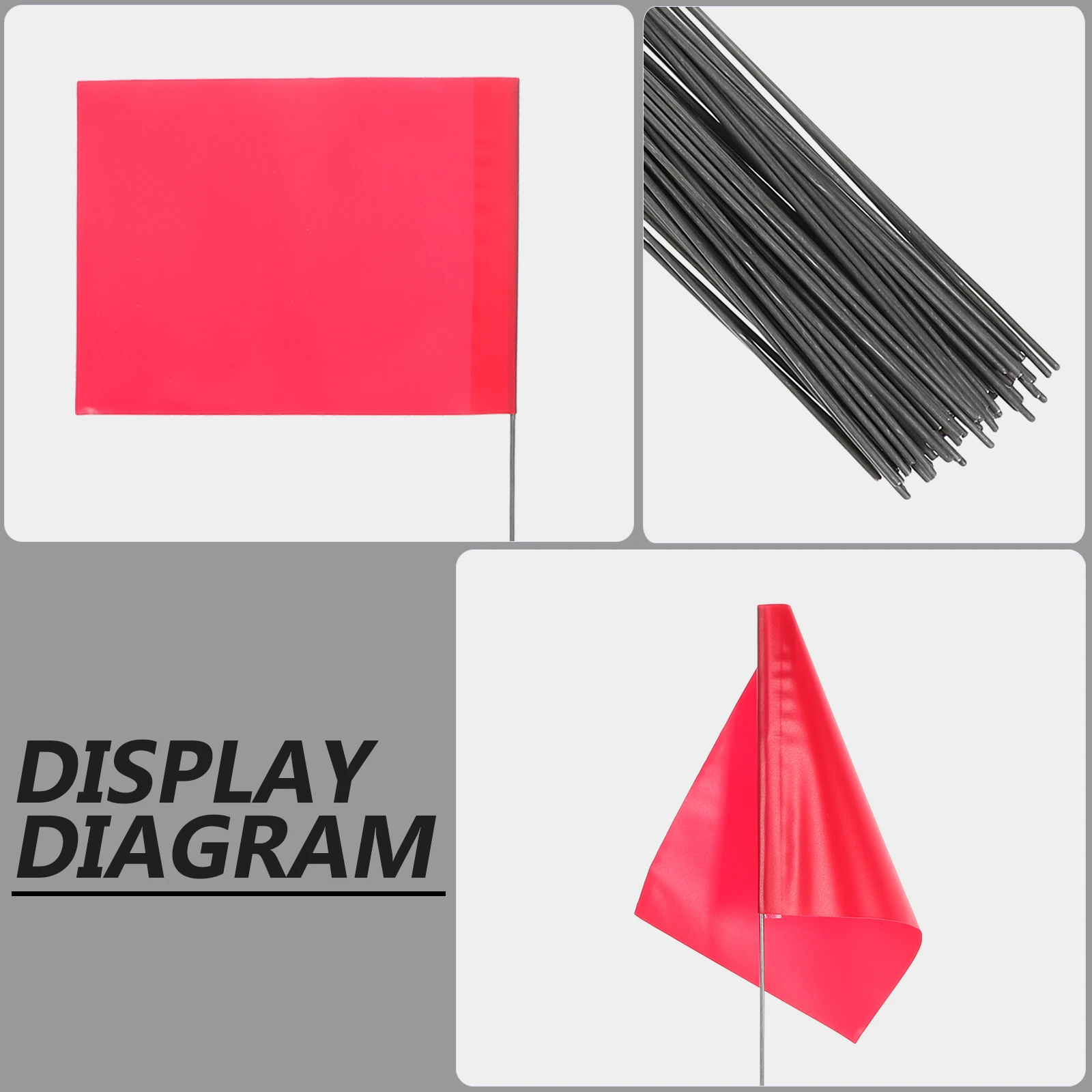 

100pcs Colorful PVC Marker Flags Lawn Yard Triangular Marking Sturdy Garden Irrigation Dog Training Flags for Sprinklers Sewer