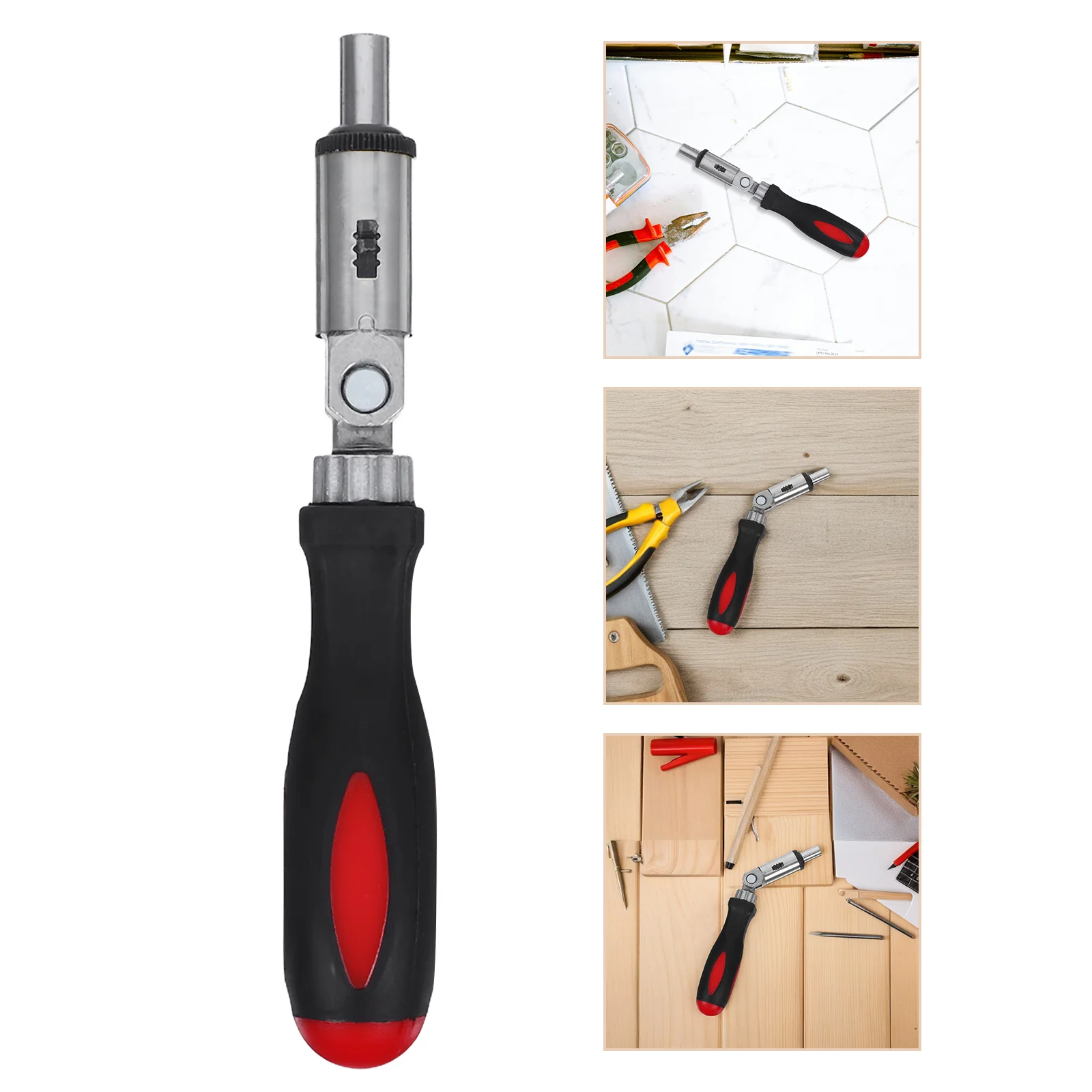 

Multi Function Ratchet Screwdriver 0-180 Degree Adjustable 1/4 Inch Hex Shank Ergonomic Handle For Tight Spaces Home