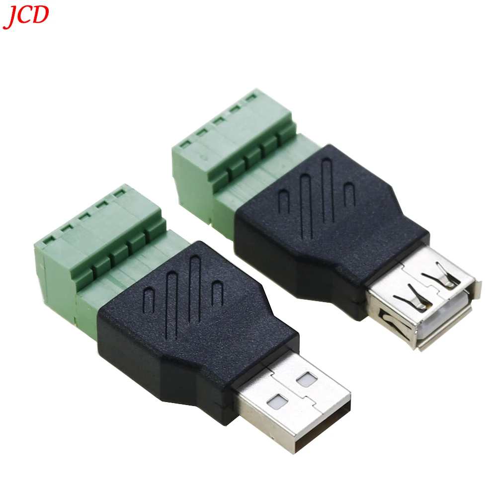 1pcs USB 2.0 Type A Male/Female to 5 Pin Screw Connector USB Jack with Shield USB2.0 to Screw Terminal Plug