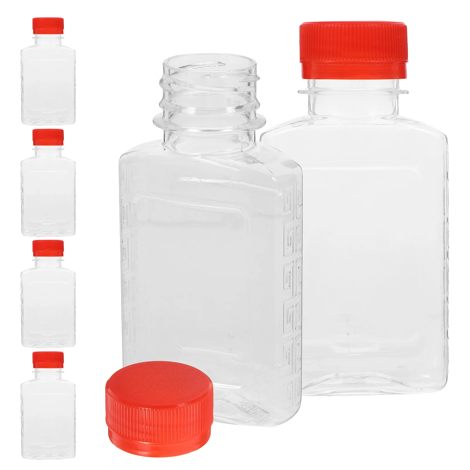 

6 Pcs Transparent Empty Bottle with Cap Beer Container for Drinks Clear Juice Bottles