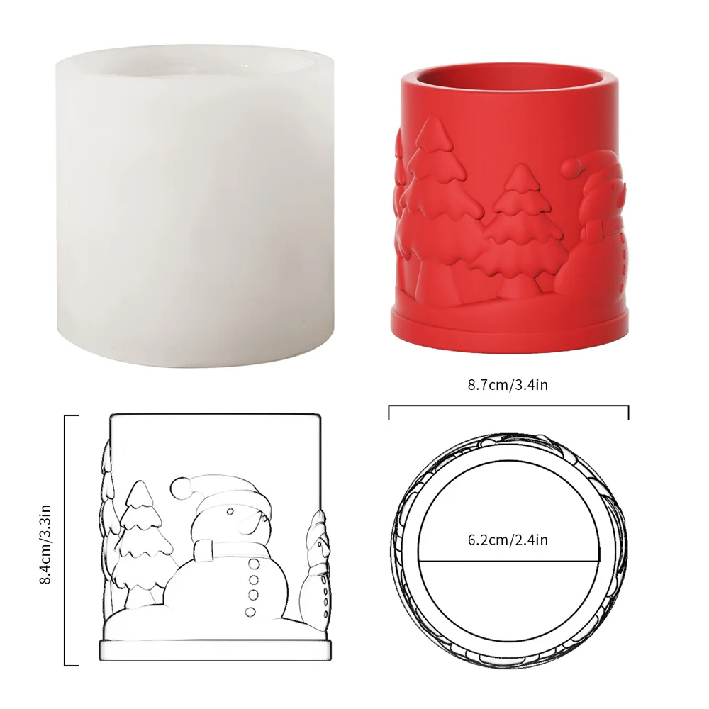 Boowan Nicole Weihnachts kerzen glas mit Deckel Silikon form für Beton handgemachte Weihnachts dekorationen Herstellung Werkzeuge