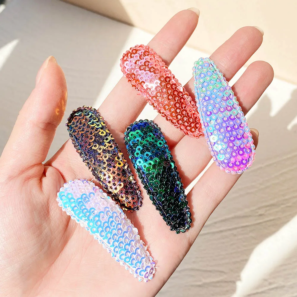 10Pcs/Set Korean Gradient Sequins Metal BB Clips Hair Clips for Kids Handmade Hairpins Barrettes Headwear Girls Hair Accessories