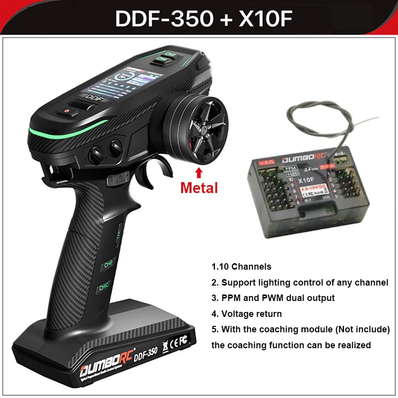 DUMBORC DDF-350 10CH RC ラジコンシステムとX10FG / X10FレシーバーHD
