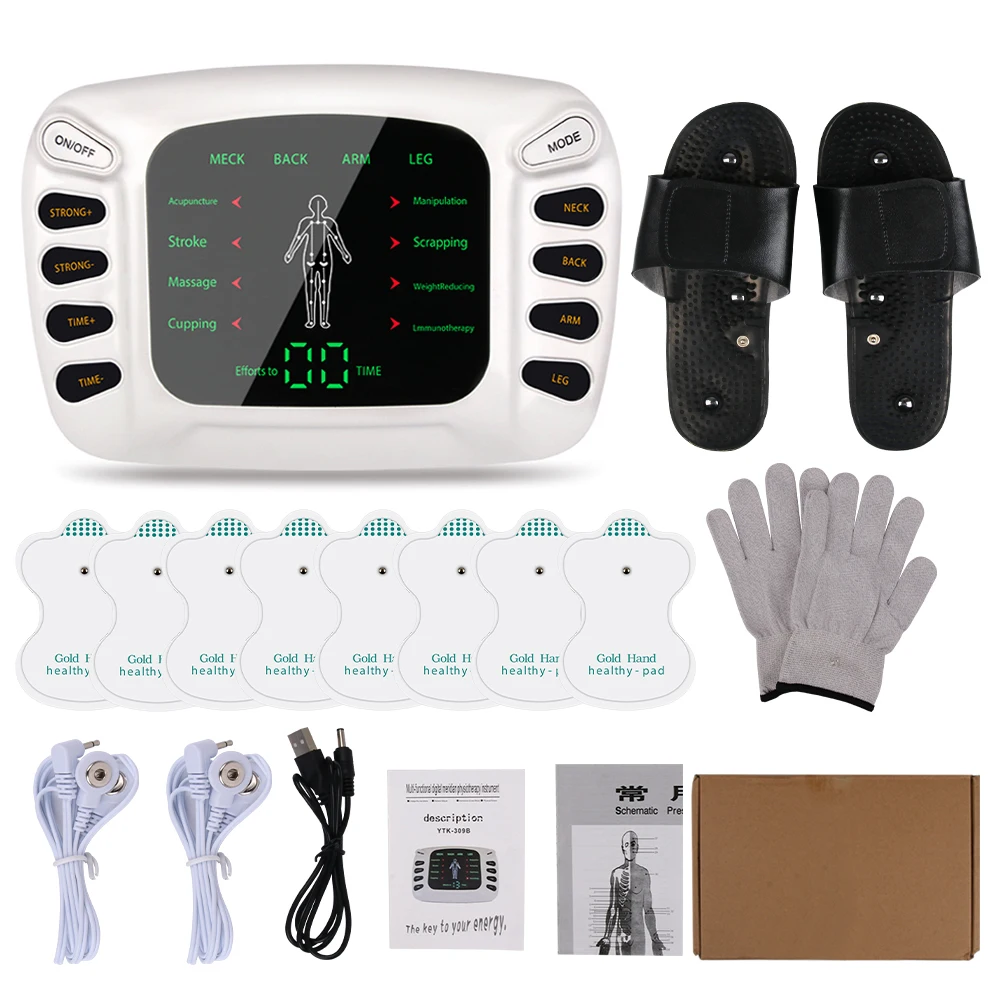 Elektrostimulator Physiotherapie TENS-Geräte Elektrischer Compex-Muskelstimulator EMS-Puls-Akupunktur Bestes Massagegerät für Körperpolster