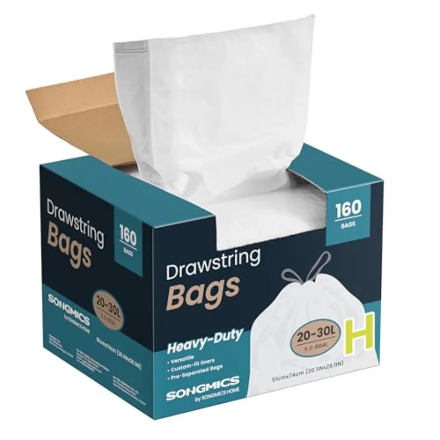 

Мешки для мусора для 8-галлонных (30 л) мусорных баков, кухонные мешки для отходов с завязками, предварительно разделенные, быстрораздаточные, в коробке, код H, 4 рулона, 1 упаковка