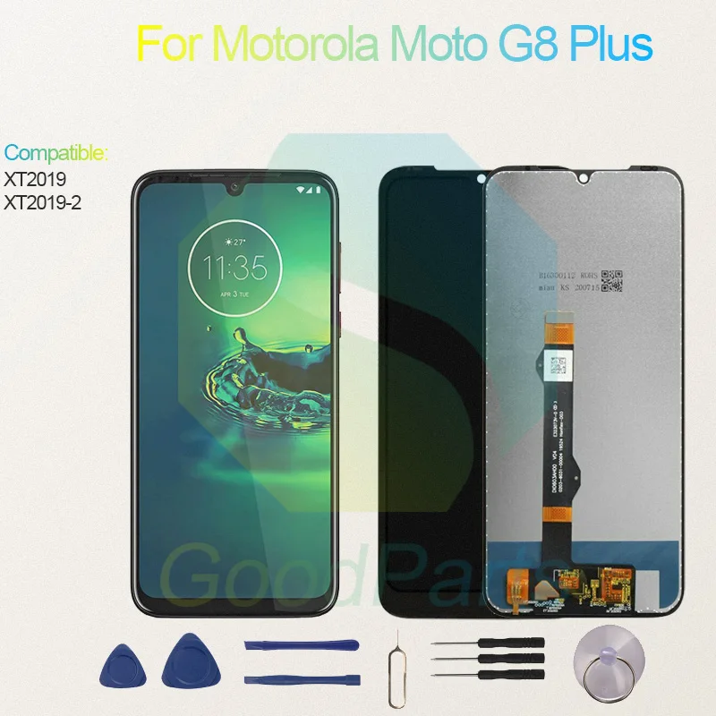 Test Before Ship For Motorola Moto G8 Plus Display Touch Screen Digitizer Panel Assembly Lcd Screen XT2019, XT2019-2 Moto G8 Plu