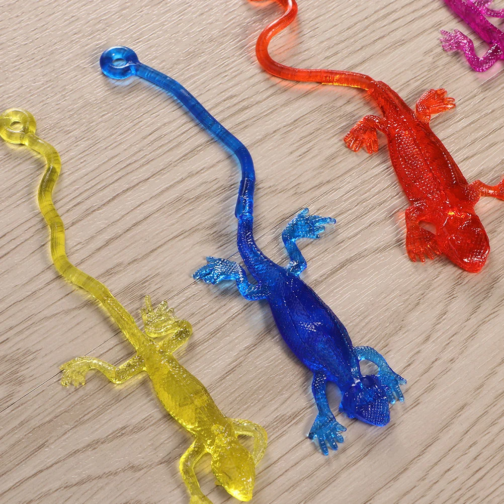 15 Pcs Lizard Soft Gummy Ball Kids Toy Funny Sticky Stretchy Artificial Plaything Interactive Child