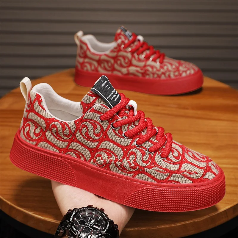 Hot-selling Men Graffiti Prints Canvas Sneaker Spring Autumn Breathable Fashion Vulcanize Shoes Outdoor Lace Up Men Casual Shoes