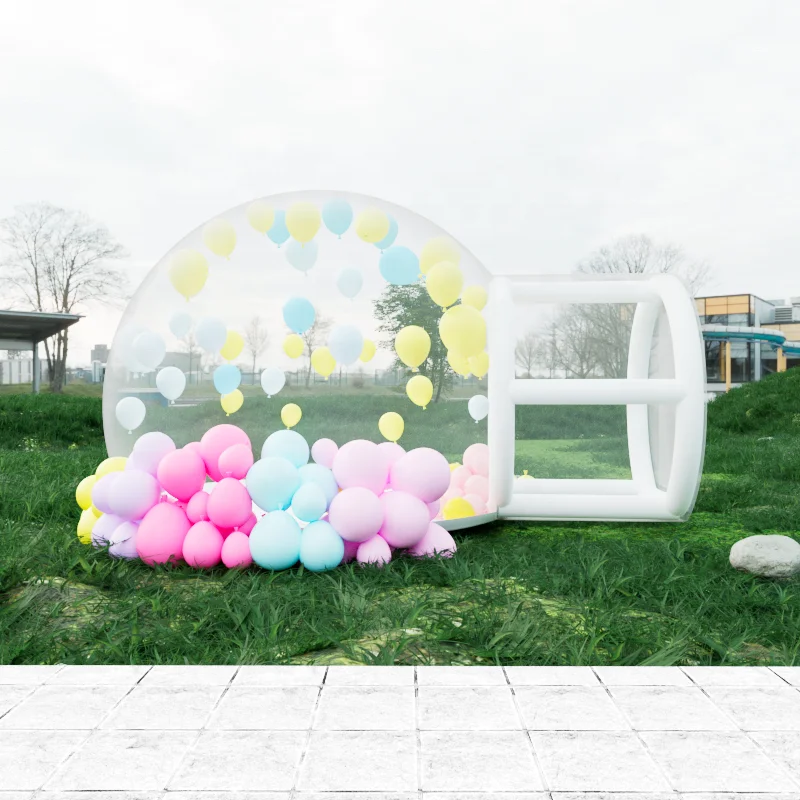 AOYU Movable 6-8 Person Outdoor Pop Up Camping Screen Igloo Dome Inflatable Party Balloon Bubble House Hotel Tent Rooms