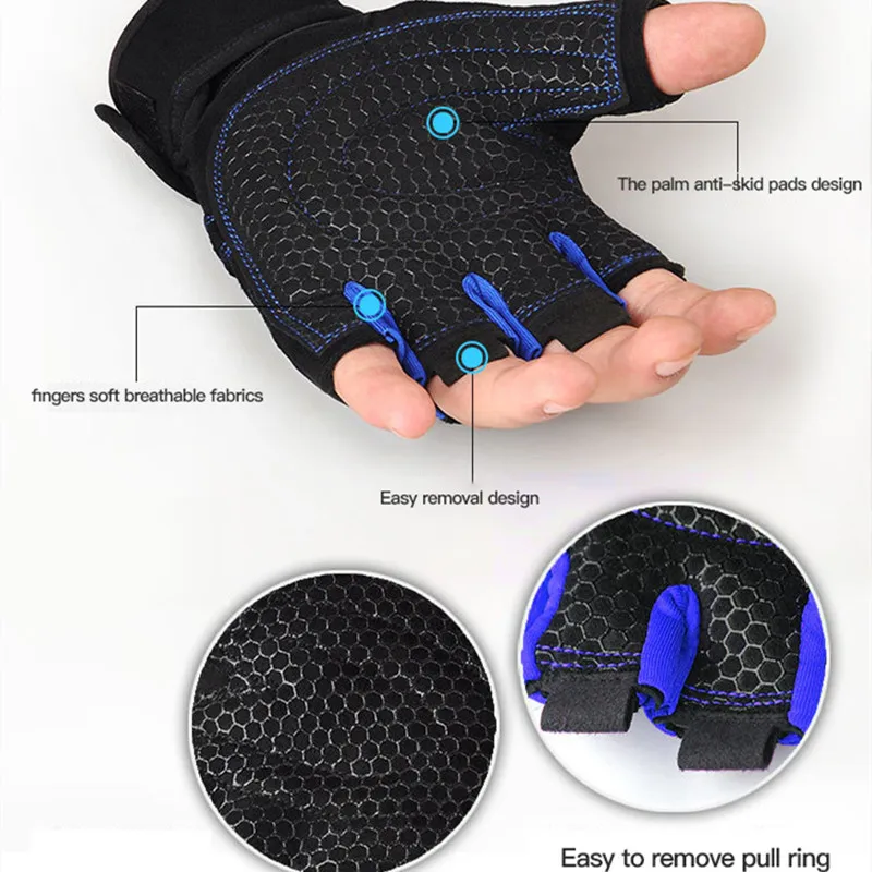 Guantes con mancuernas para hombre y mujer, Protector de muñeca antideslizante para levantamiento de pesas, Crossfit, culturismo, entrenamiento