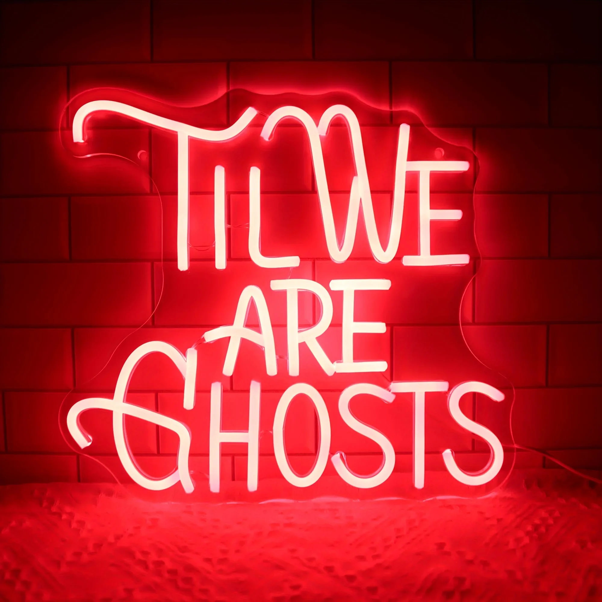 

Till We Are Ghost Neon Light LED Halloween Neon Sign Wall Decor for Bedroom Beer Bar Hotel Party Club Man Cave Usb Powered