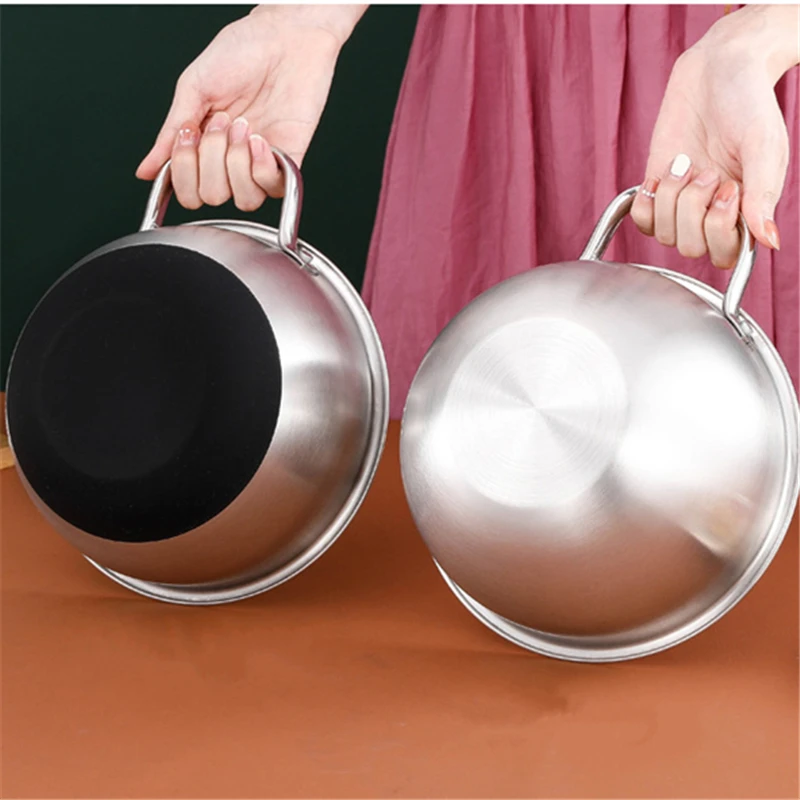 Stainless Steel Salad Mixing Bowls with Handle Non-Slip Bottom Egg Beater Flour Basin Tableware Food Container Kitchen Utensils