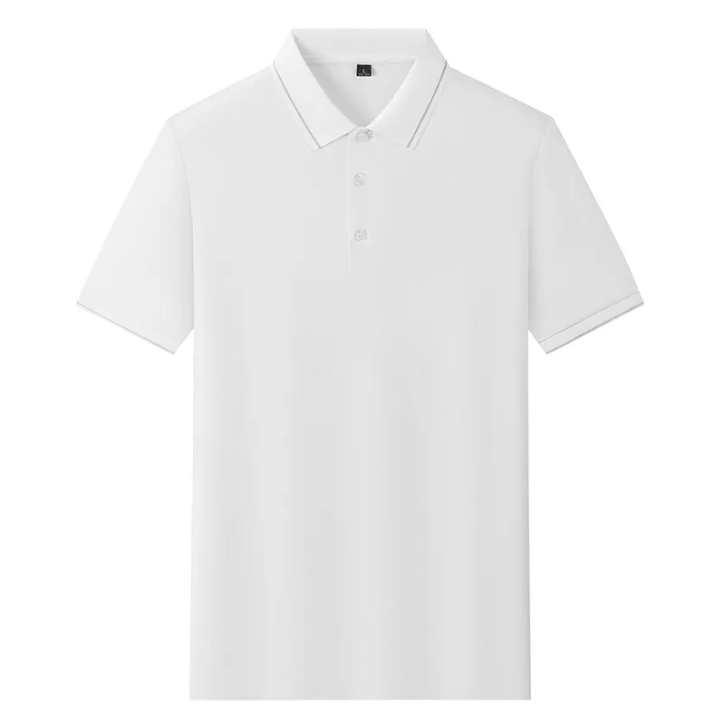 

Business Casual Lapel Short Sleeve POLO Shirts Men's 2025 Summer Ice Silk Polo Outdoor Breathable Top Tees Quick Drying Clothing