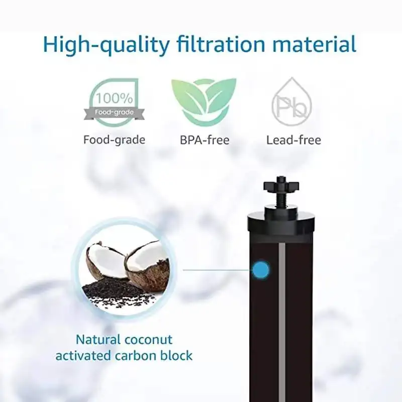 BB9-2 & PF-2 Black Purifying Elements Water Filter Water Filter Replacement Cartridge for Home Travel and Outdoor Activities