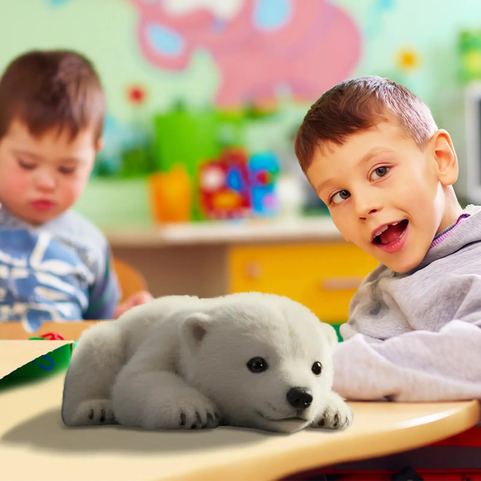 Urso polar de pelúcia macio urso polar boneca macia companheiro emocional para aniversário crianças noite adultos dormindo casa feriado diário
