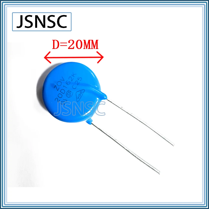 JSNSC Varistor 50PCS 20D 20D122K 20D142K 20D162K 20D182K Diameter 20MM 1.2KV 1.4KV 1.6KV 1.8KV 1200V 1400V 1600V piezoresistor